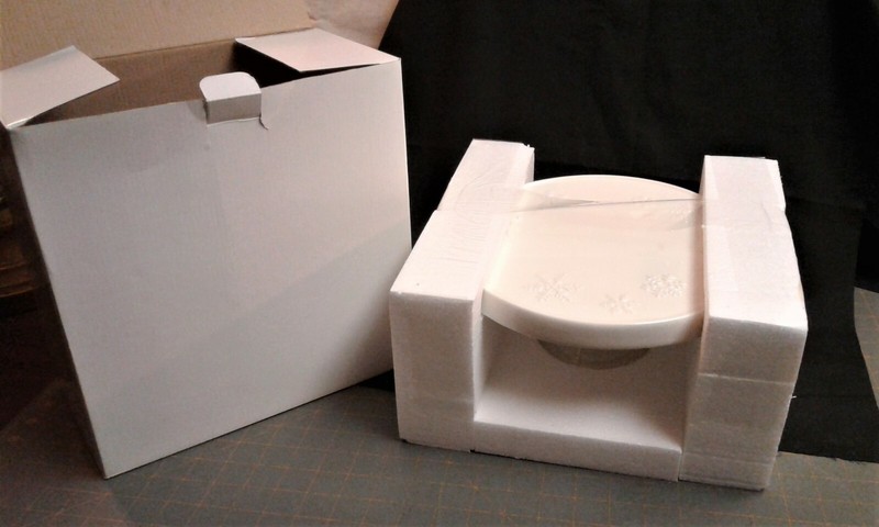 Hallmark Cake Stand Snowflake Holiday Christmas Pedestal White Embossed NIB gallery