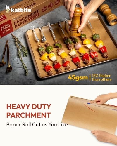 Heavy Duty Unbleached Parchment Paper Roll 12"x262ft, Non-Stick Baking & Cooking gallery