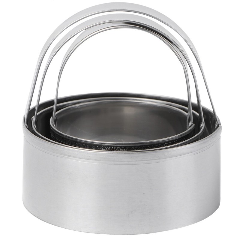 3 Pcs Stainless Steel Cookie Cutter Round 3-piece Set (flat Model) Man gallery