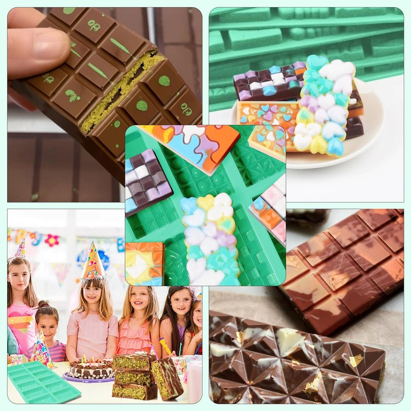12 Shapes In 1 Mini Silicone Break Apart Chocolate Bar Mold 1 Inch Deep gallery