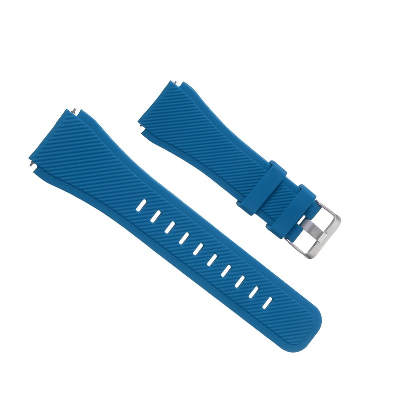 22mm Rubber Watch Strap for Replacement, Peacock Blue Silicone Strap