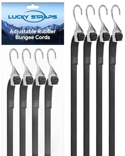 Adjustable Rubber Bungee Cords, Easy to Adjust from 6" to 60 Inch 100% Rubber gallery