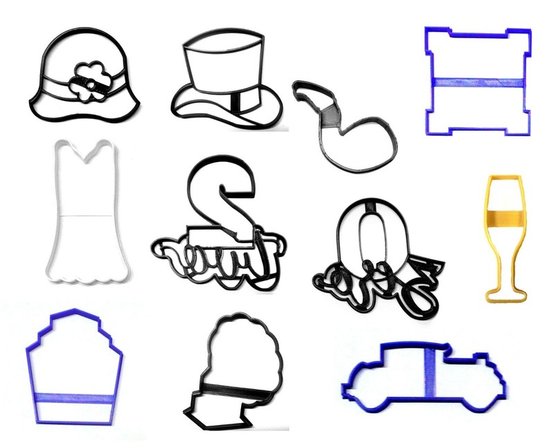 ROARING 20S TWENTIES GATSBY LARGE PARTY KIT SET OF 11 COOKIE CUTTER USA PR1409