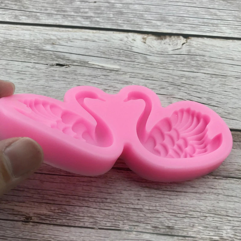 1 piece, 3D three-dimensional pile of swan silicone mold, flipping sugar, candy, gallery