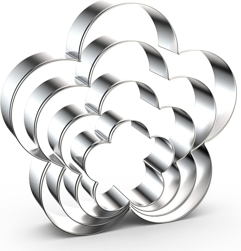 Scallop Flower Cookie Cutter Set Large 5 Inch 4 Inch 3 Inch 2 Inch Six Petal gallery