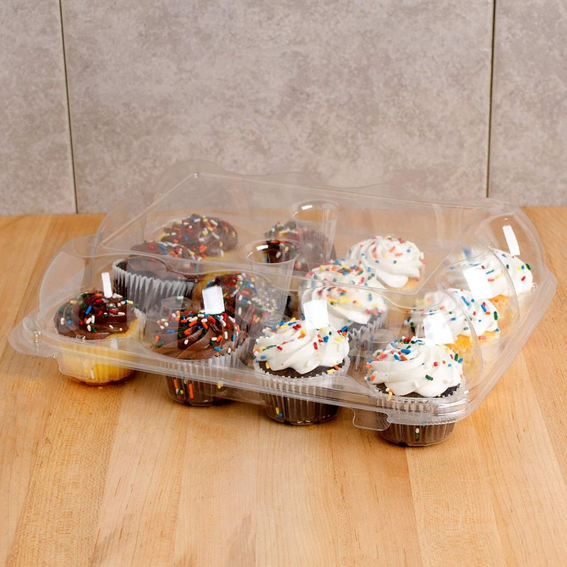 Cupcake Containers Plastic. PACK OF 3 (12 Compartment)