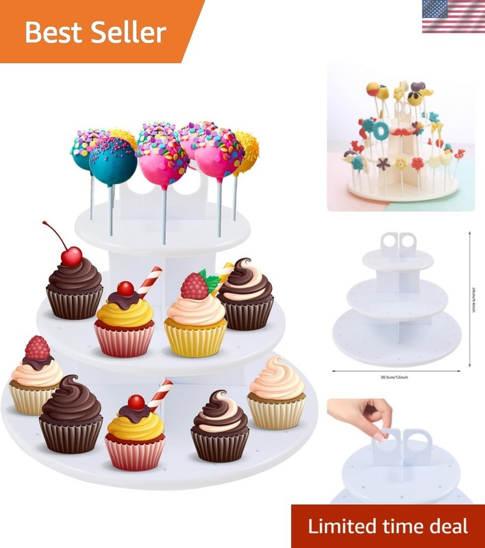 Detachable 3-Tier Cake Pop Stand with 42 Holes – Perfect for Baby Showers & More