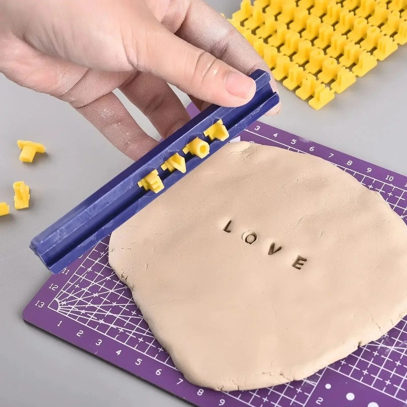 Pottery DIY Embossing Mold Alphabet Number Cake Cookie Biscuit Stamp Impress Emb