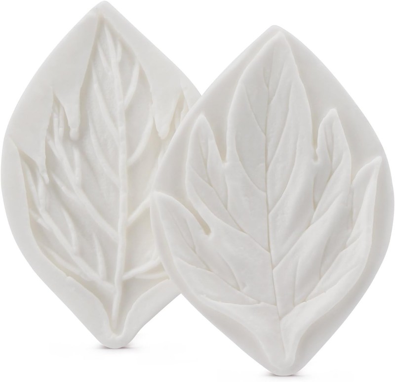 Molde de silicona para fondant, 6 cortadores de hojas de rosa para decoración gallery