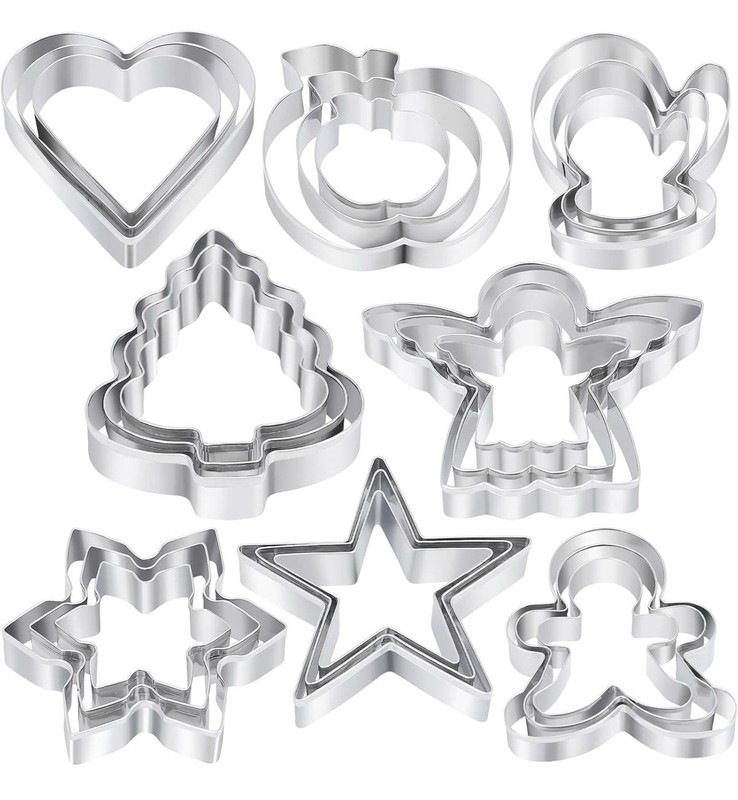 KULENAND Christmas Cookie Cutters Set 24 Pc Holiday Baking Shapes NIB gallery