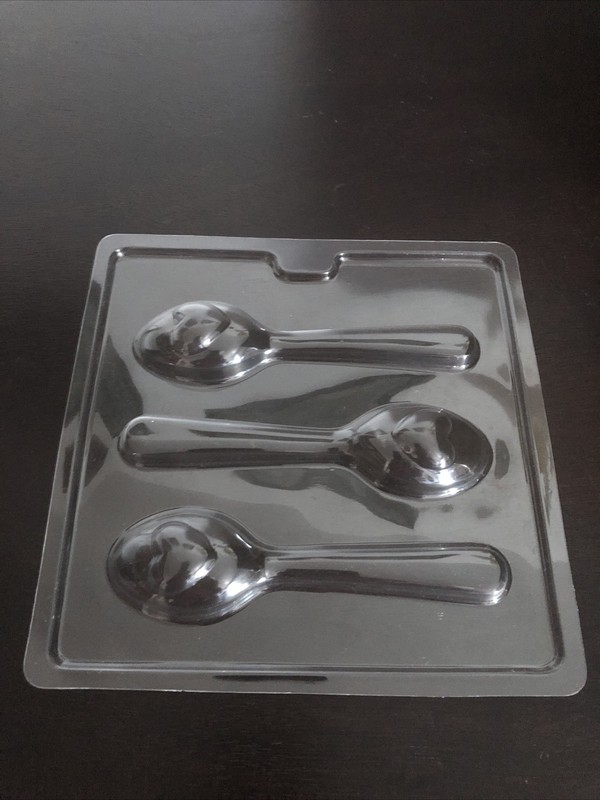 New plastic Spoon w/ heart Chocolate / Candy / Soap Mold ~ 3 cavity 1.5 x 6