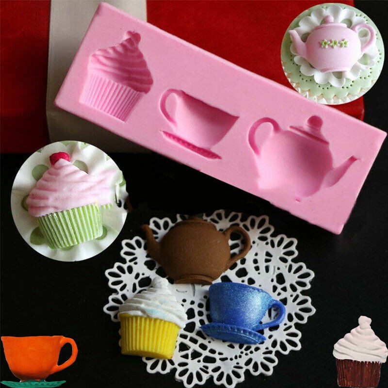 Teapot Cupcake Cake Mould Decorating Silicone Cup Baking Paste Soap Cake Mold