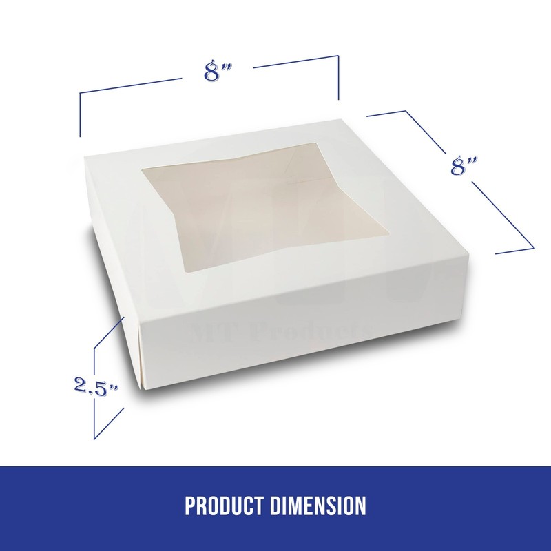 MT Products White Bakery Boxes, 8" x 8" x 2.5" Cupcake Boxes - Pack of 200 gallery