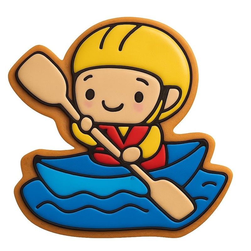 Chibi Kayaker in River Cookie Cutter & Stamp, Fondant & Clay Cutter - 4x4" gallery