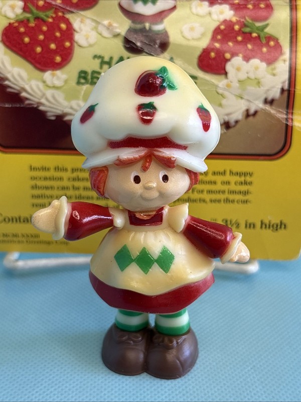 Vintage Wilton Strawberry Shortcake Birthday Cake Topper 3.5" Figure gallery