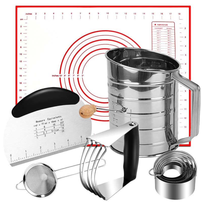 Biscuit Cutter Set,10PCS Stainless Steel Pastry Blender Set with Pastry Cutte...