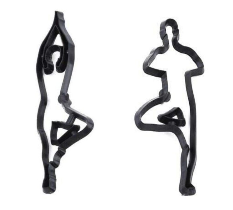 Yoga Figure Plunger Cookie Cutter Embosser Cake Decorating Baking Mold Tool 12Pc