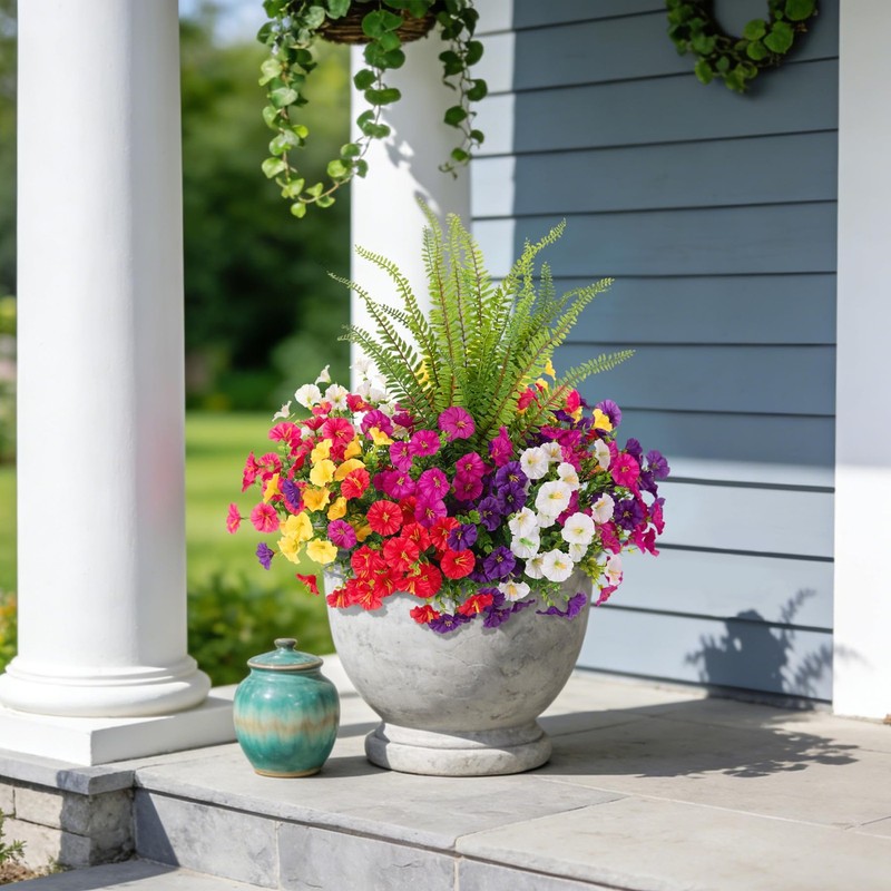 Artificial Flowers Fake Plants for Outdoors Decoration, 1 inch, Mixed Color gallery