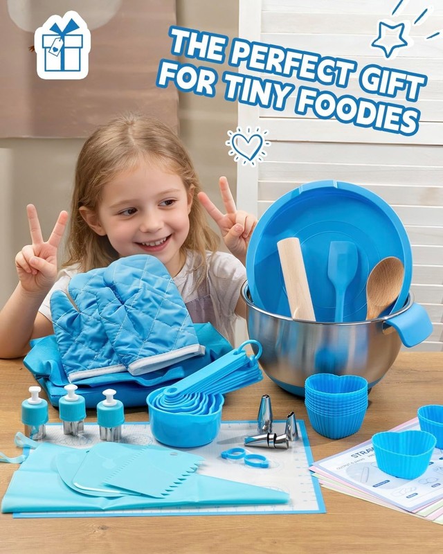 Kids Baking Set, Food-Grade Cooking Kit for Kids Ages 6 to 12, Kitchen Utensils gallery