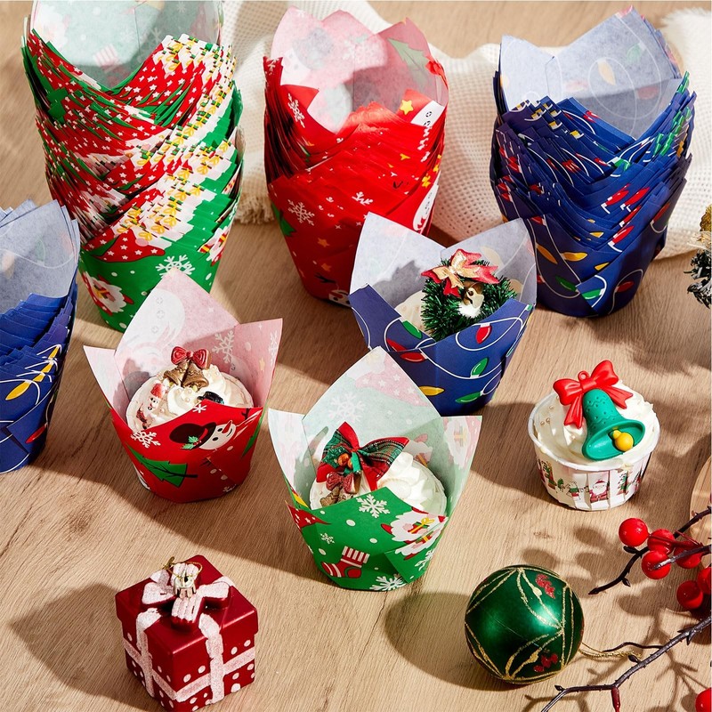 300 Pcs Jumbo Muffin Liners for Baking 2-1/4" x 4" Large Tulip Cupcake Liners... gallery