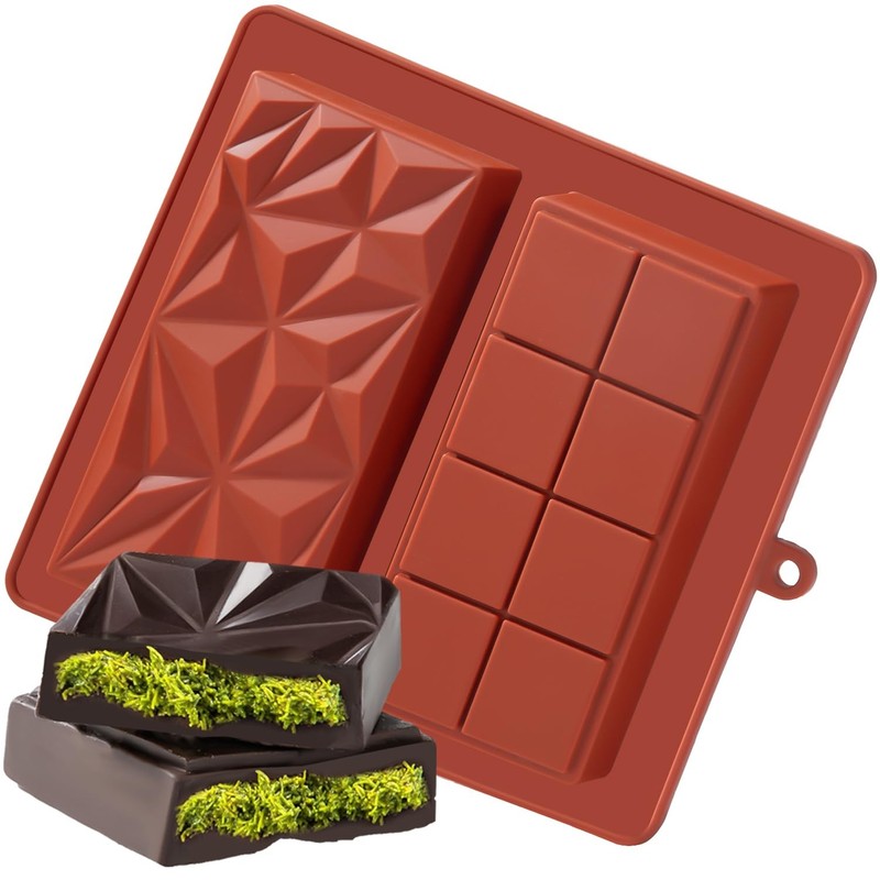 UWILLION Chocolate Bar Mold Deep Dubai 1 Inch Pistachio Chocolate Bar Silicon…
