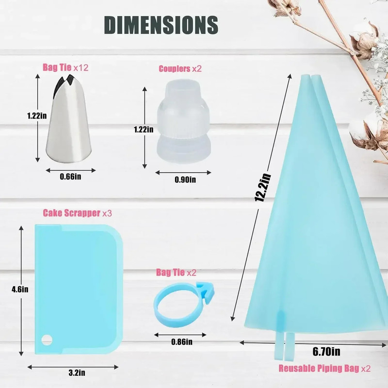 Piping Bags Cake Decorating Tools Reusable Silicone Pastry Bag Stainless Steel N gallery