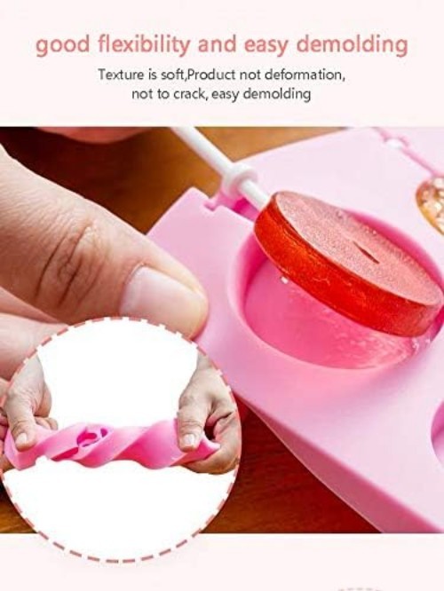 12 Capacity Silicone Lollipop Molds,Chocolate Hard Candy Mold with 50pcs 4 in... gallery