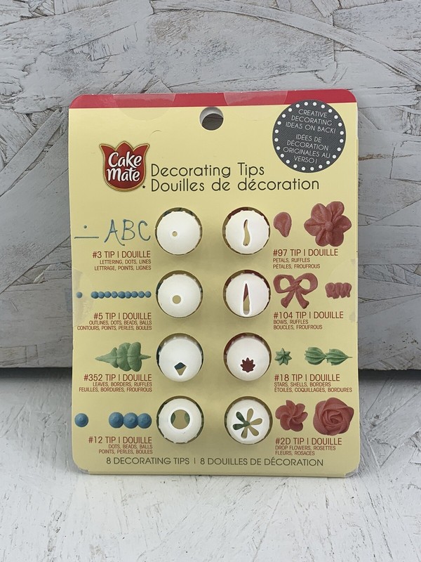 Cake Mate Set Of 8 Decorating Tips Cake Cupcake Christmas Holiday Cookies New