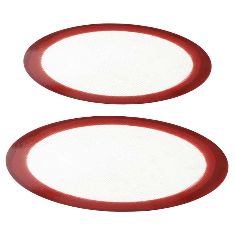 2PCS Pizza Baking Sheet Pizza Baking Mat Non-stick Silicone Baking Liner Round