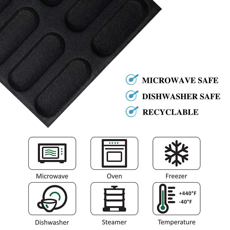 Silicone Hot Dog Bun Mold Mini Silicone Baguette Mould Non-Stick Baking Form Min gallery