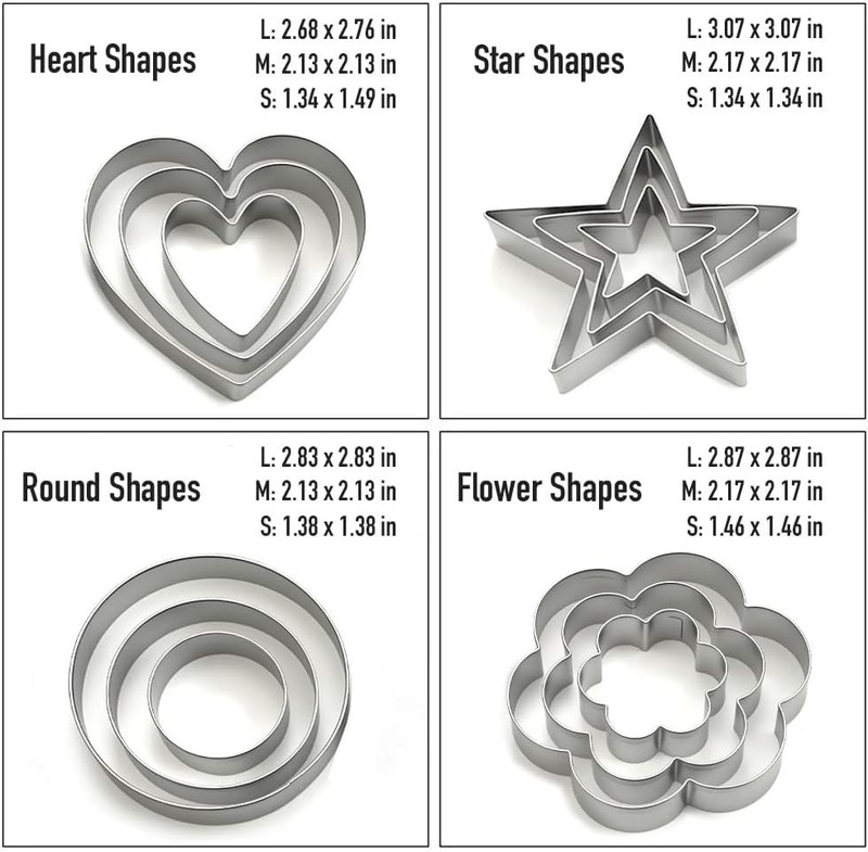 Cookie Cutter Set 12Pcs Stainless Steel Shapes for Baking Craft Mini Shapes gallery
