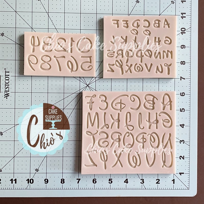 Alphabet Uppercase / Lowercase Letters & Numbers Silicone Molds. Model #002 gallery