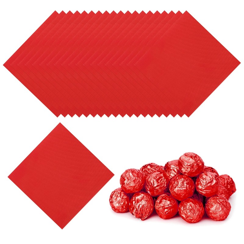 Foil Candy Wrappers 3×3 Inch, 100 Pcs Red Fine Grid Paper for DIY Chocolate