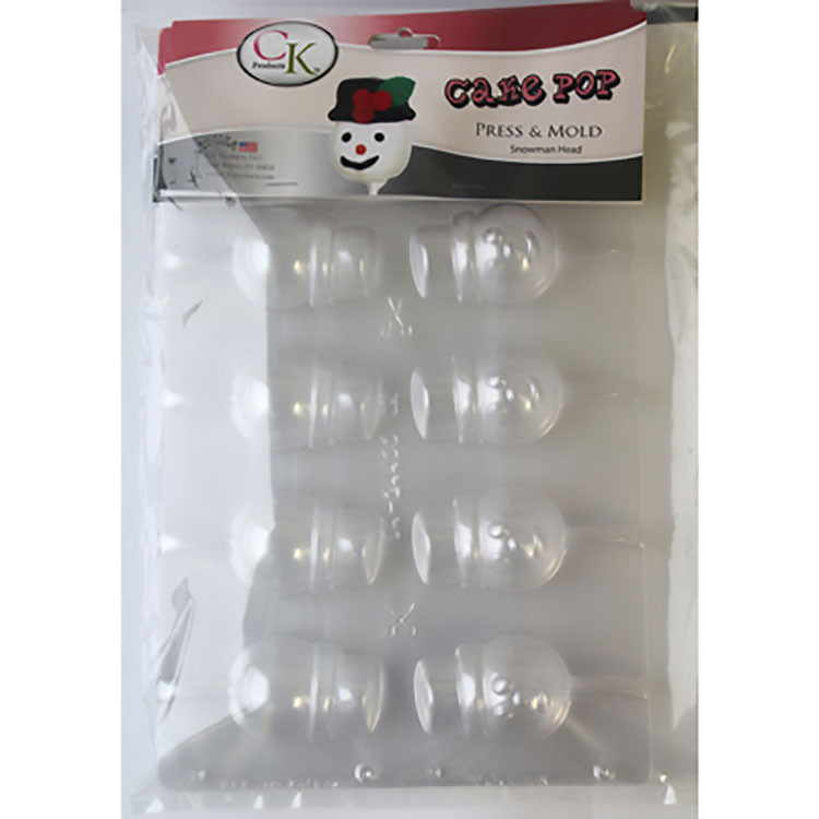 Snowman Head Cake Pop Press and Mold, Christmas, Chocolate Sucker Mold, 3 Pack