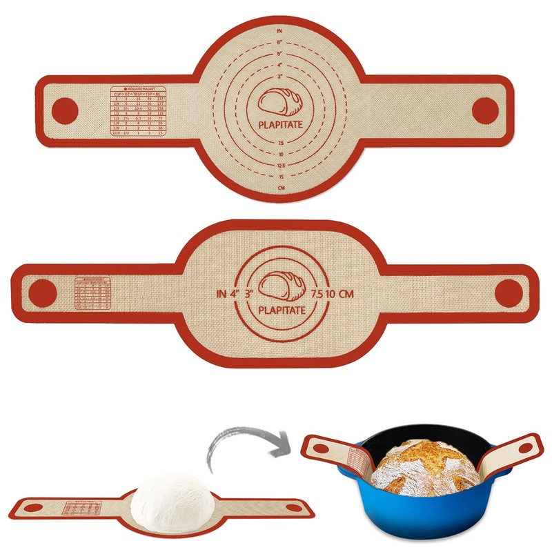 PLAPITATE Silicone Bread Sling 23"L x 8.3"W, 2 Pcs Crimson Oval and Round