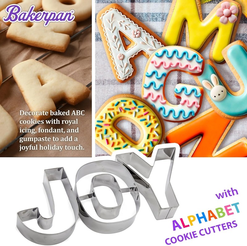 Complete 26-Piece Alphabet Cookie Cutter Set with Bonus Dough Cutter - 3.5 Inch gallery