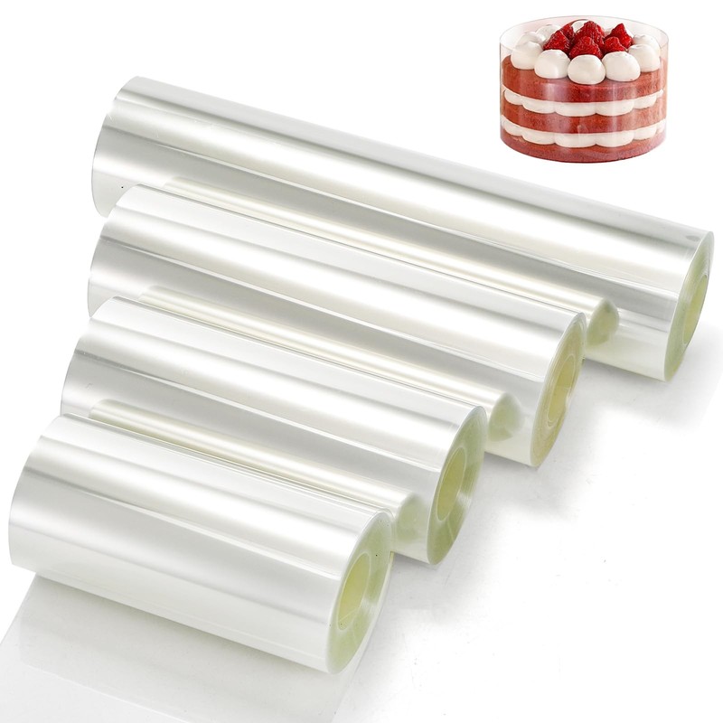 Cake Collars Acetate Roll 4/4.7/6/8 x 394 Inch Clear Cake Acetate Sheets & St…