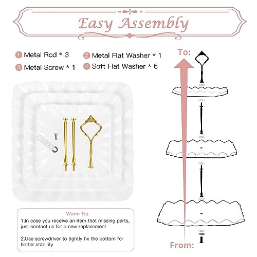 5 Pcs Dessert Table Display Set - 2 X Cupcake Stand Holder/Cup Cake Tier gallery