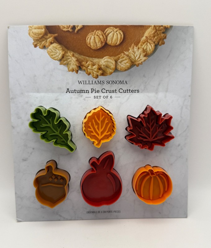 Williams Sonoma Autumn Pie Crust Cutters, Set of 6 in package