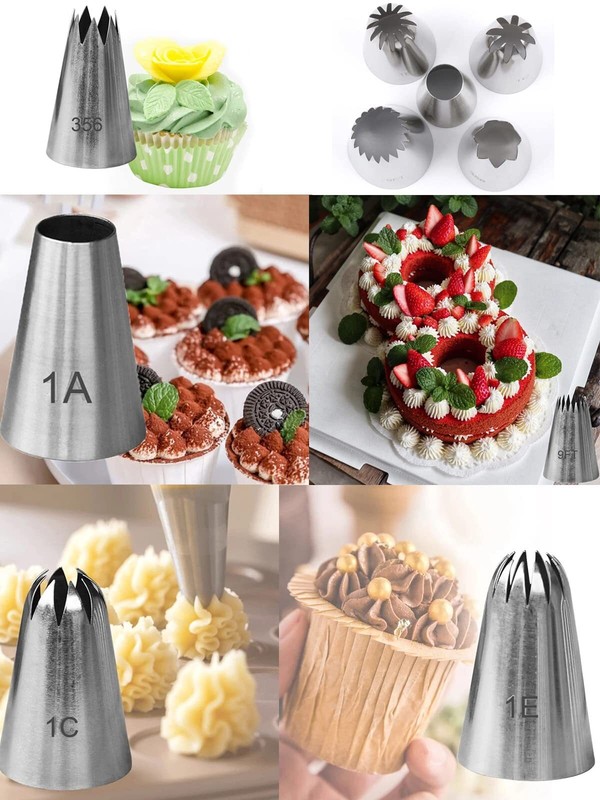 Large Frosting TipsEclair Churro Macaron Star Round Icing Piping Tip for Cake... gallery