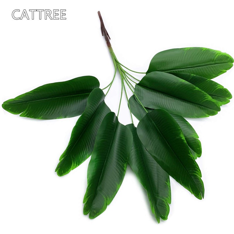 Cattree Artificial Bird Of Paradise Plant Faux Palm Plants Real Touch Leaves gallery