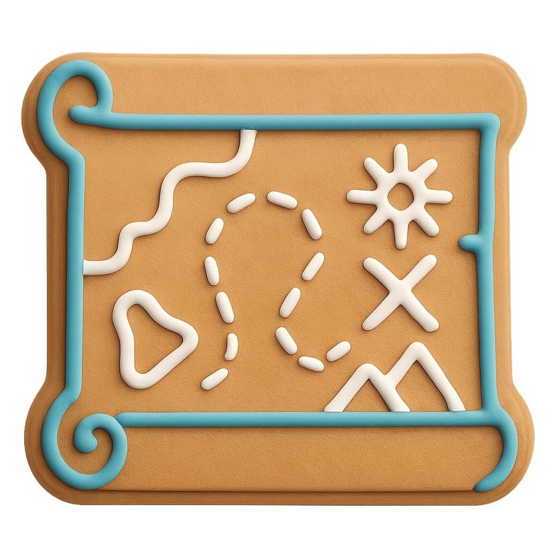 Ancient Map Scroll Cookie Cutter & Stamp, Fondant & Clay - 4x4 gallery