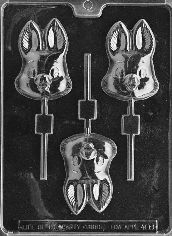 CUTE BUNNY Lolly Sucker Chocolate Candy Mold Easter ~ BUY 2 GET 1 FREE!