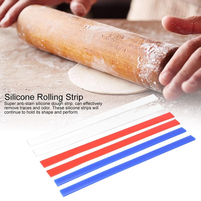 CYTGOUPER 6PCS Silicone Dough Guide Sticks, 38cm Rolling Pin Guide, 3 Red gallery