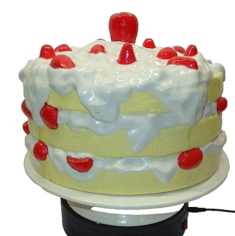 Vintage Strawberry Shortcake Ceramic Pedestal Footed Cake Plate Dome Cover gallery