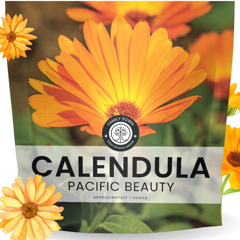 Calendula Pacific Beauty - Large 1 Ounce 1 oz Pouch (3,000 Seeds)