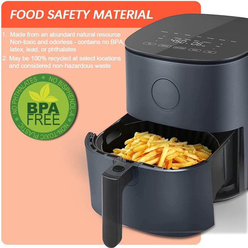 2Pcs Silicone Air Fryer Liners Reusable Round Thickened Airfryer Basket for 3... gallery