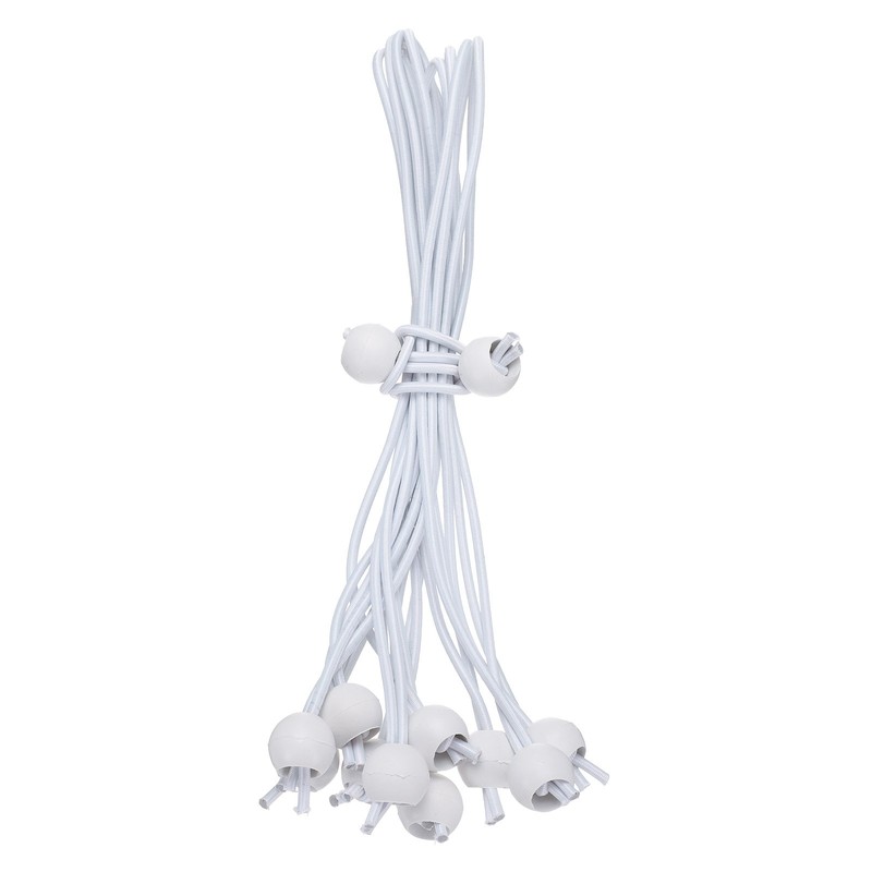 10Pcs Ball Bungee Cords 8″ Heavy Duty Bungee Cord Balls for Tent Holding, White