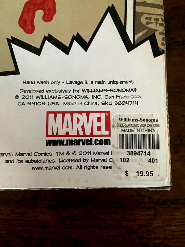 Williams Sonoma Marvel Comics Cookie Cutter Set Spider Man Comic Book NIB gallery