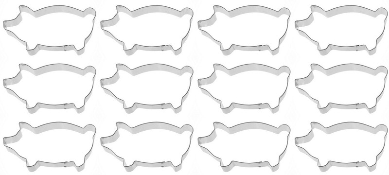 1 Dozen 12 Marranitos Gingerbread Pig Cookie Cutter 5” Farm Animal Bacon